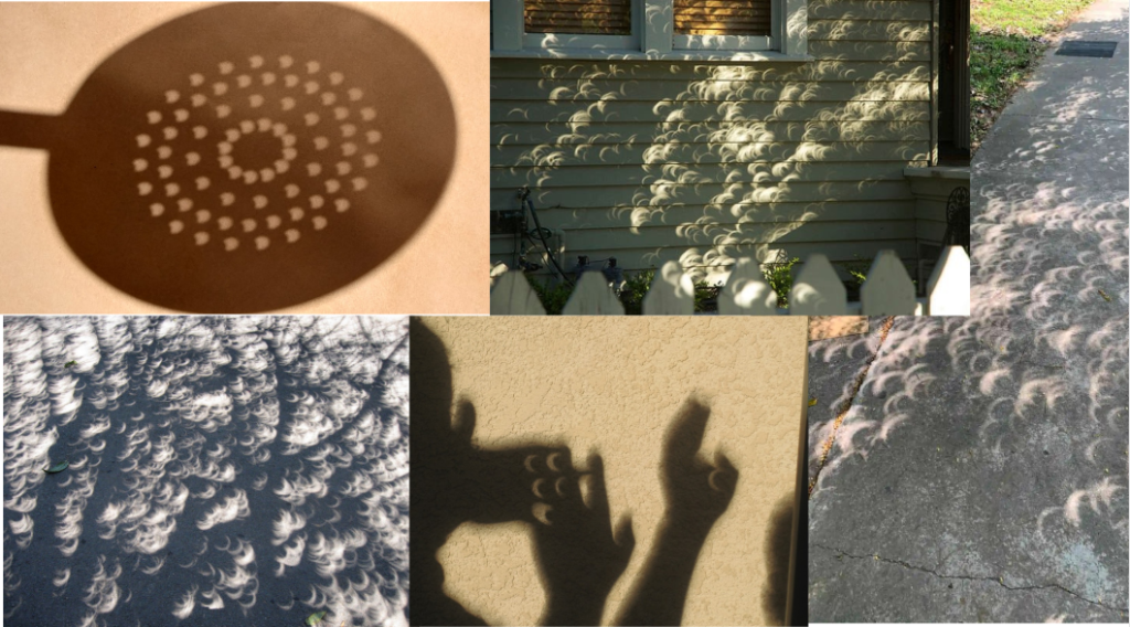 Composición con fotos de las sombras del Sol durante un eclipse. Mario Tafalla 


